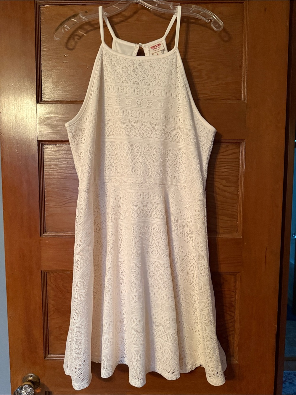 Mossimo Supply Co. White Lace Halter Mini Dress with Flare